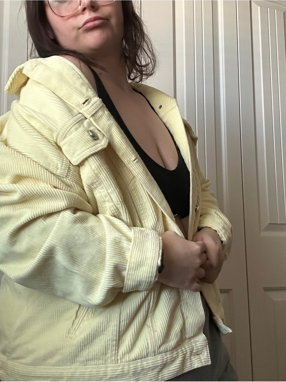 BDG Urban Outfitters Corduroy Yellow Trucker Jean Jacket Size XL - Picture 6 of 8
